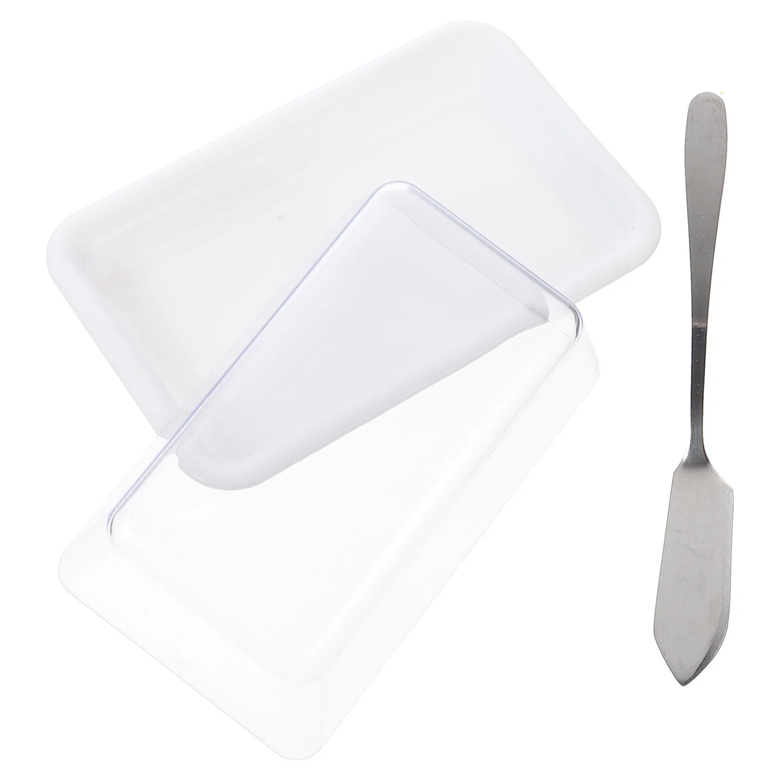 

Clear Cake Plates Plastic Bowl Cheese Container Fridge Pan Butter Dish Refrigerator Keeper White