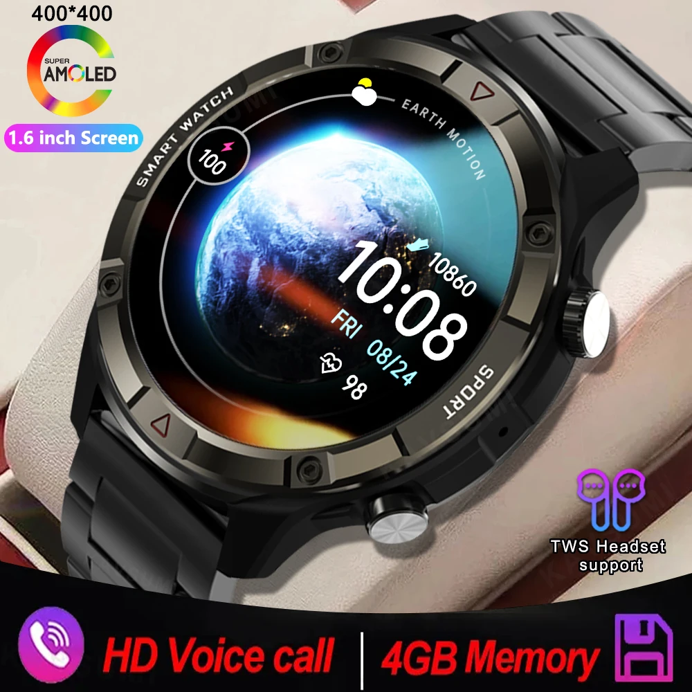 Новинка мужские Смарт-часы 454*454 HD AMOLED экран Bluetooth Вызов 4G RAM часы с местной музыкой Модные Смарт-часы для мужчин Huawei Xiaomi