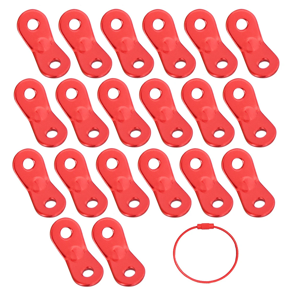 

20pcs Double Eye Outdoor Adjustable Fastener Travel Red Tent Accessories Portable Durable Aluminum Alloy Wind Rope Buckle