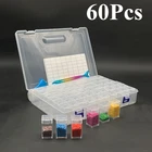 Новый контейнер для хранения алмазной живописи на 646080 бутылок, портативный контейнер для хранения бисера, 60 шт. контейнеров, аксессуары для алмазной живописи