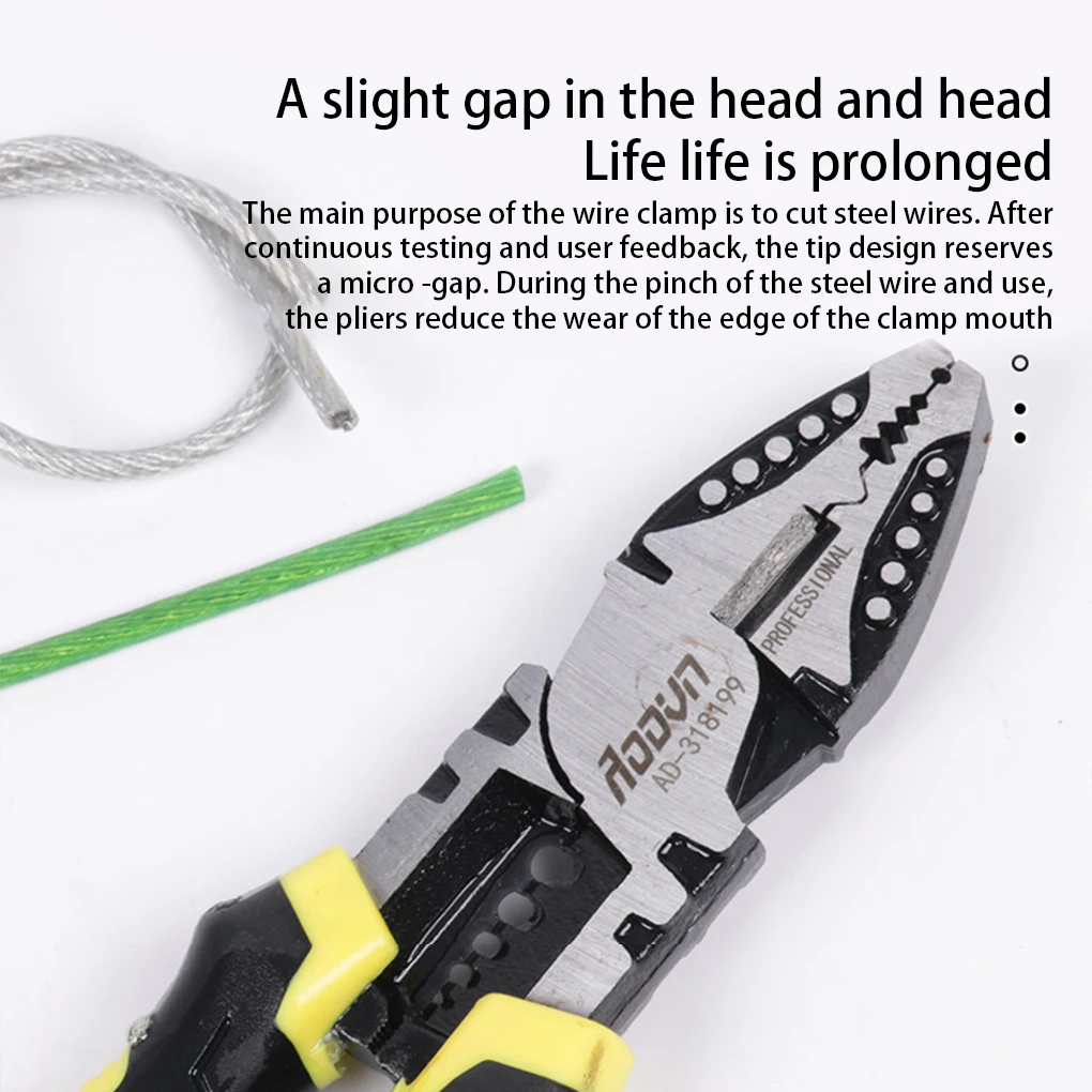 

Steel Wire Stripper Stripping Crimping Cable Crimper Cord Pliers Household Electrician Screw Nipper Tool Wrench Spanner