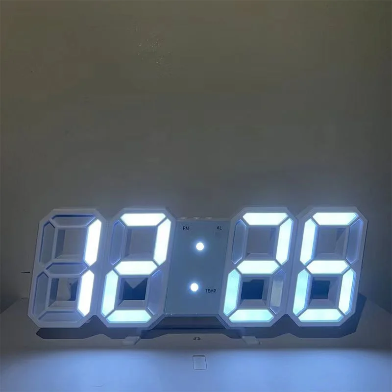 

Цифровые часы, настенные декоративные светящиеся часы с ночным режимом, регулируемые электронные настольные часы, настенные часы для украшения гостиной, спальни, зеркальные часы