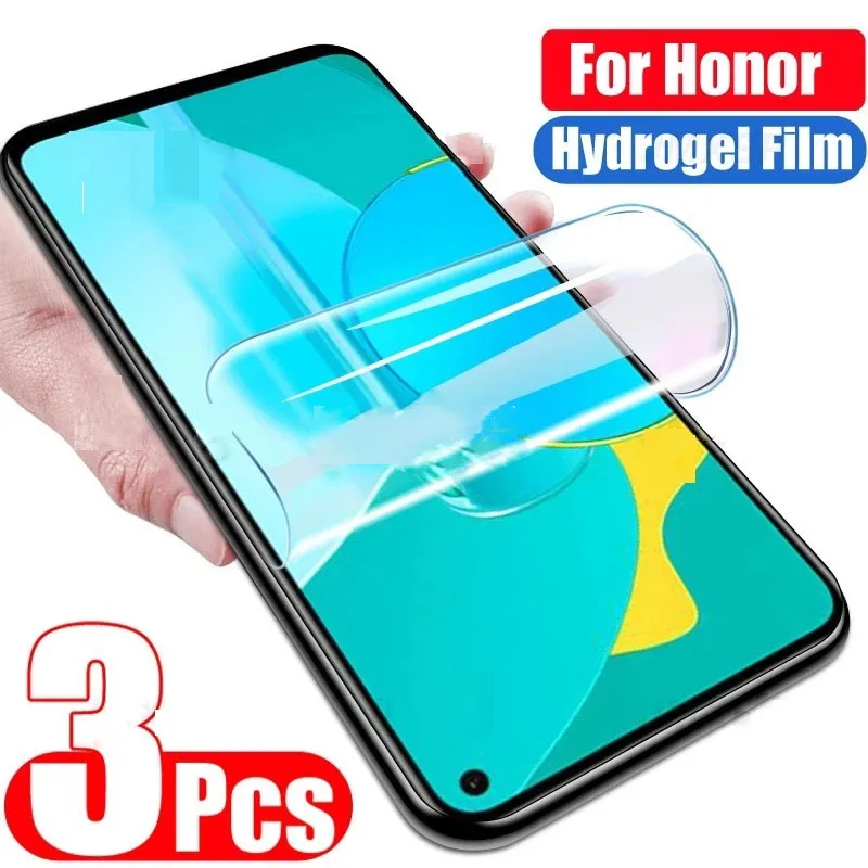 

3PCS Full Hydrogel Film For Huawei honor 7X 7A 7S 7C V9 Play Screen Protector On Honor 8 9 Lite view 10 V10 Protective Film