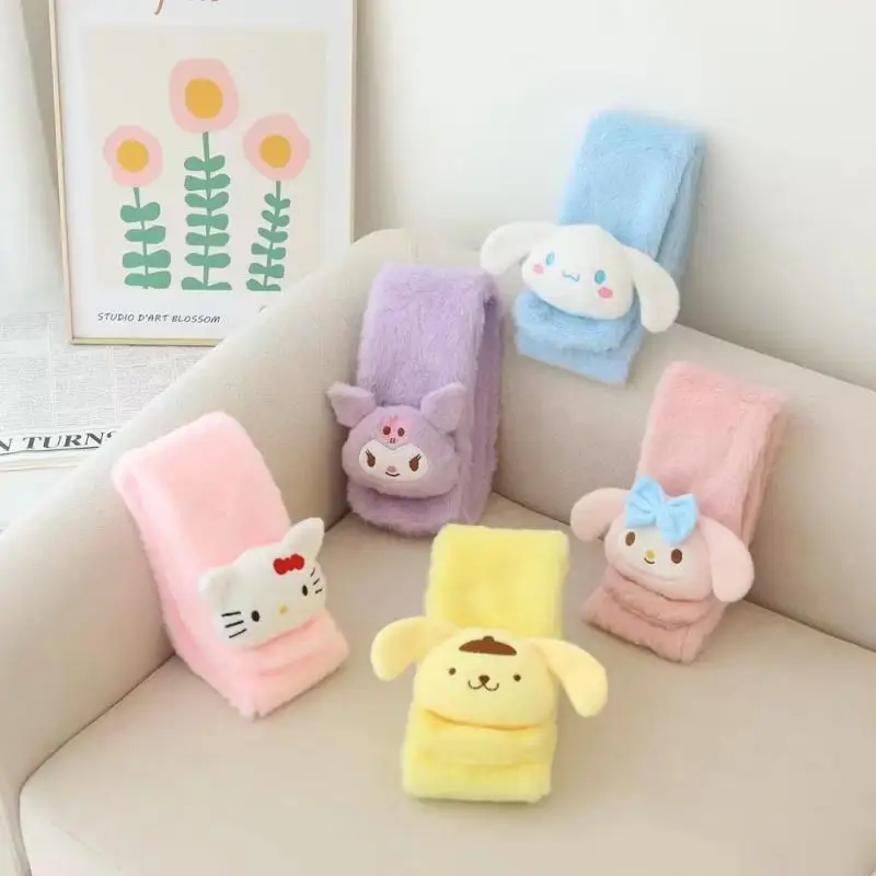 

Kawaii Sanrio Cartoon Plush Cross Neck Cute Hello Kitty Versatile Scarf Soft Warm Winter Comfortable Creative Birthday Gifts