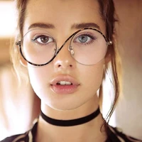 2022 new metal glasses half frame optical anti blue light glasses womens comfortable flat myopia fashion trend high end brand
