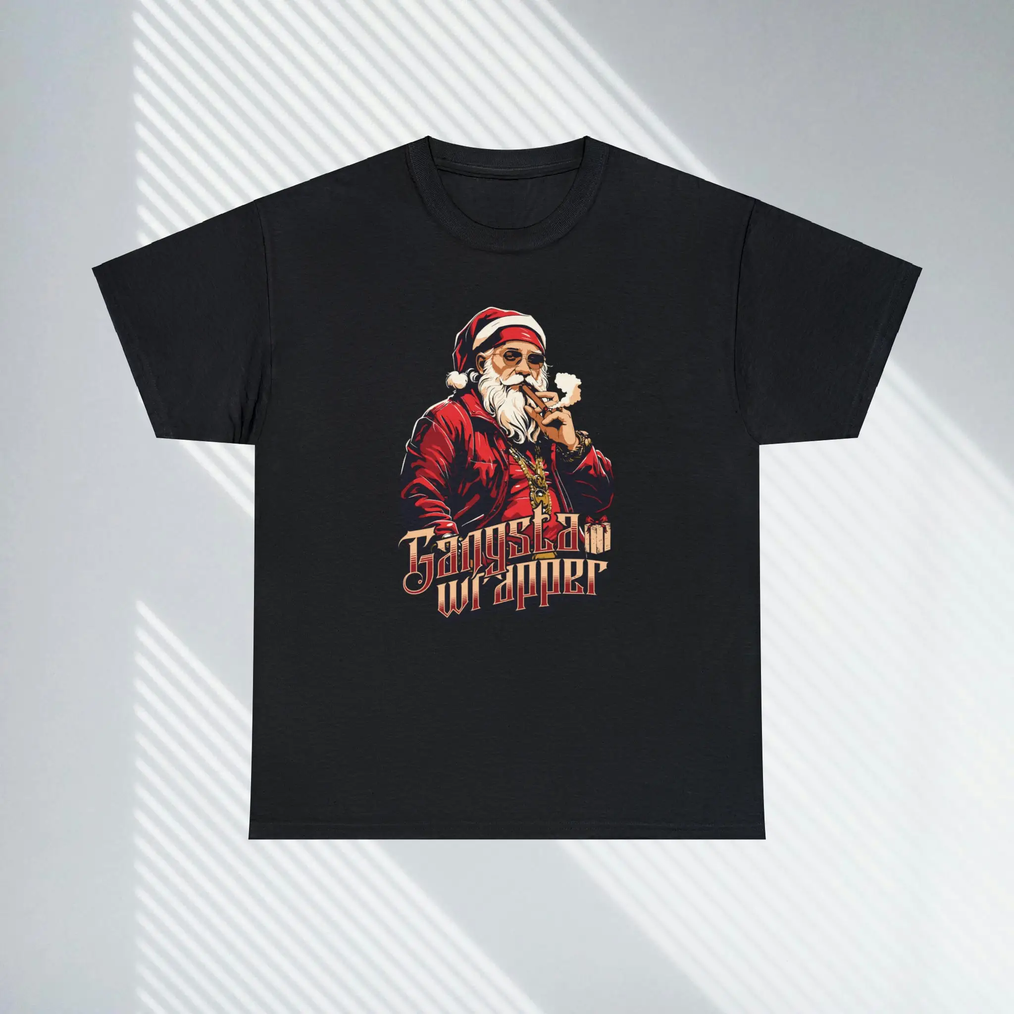 Толстая хлопковая Футболка с принтом Санта Клауса Gangsta Wrapper