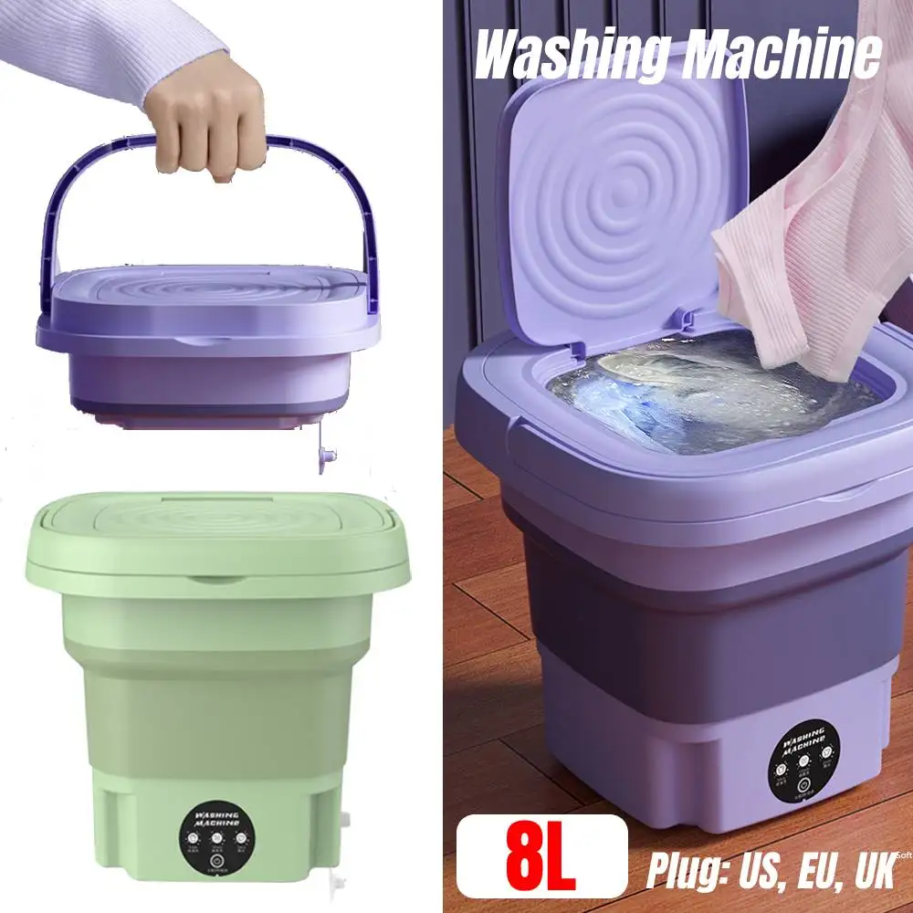

8L Portable Foldable Washing Machine With Drying Automatic Underwear Panties Socks Washing Machine With Spinning Dry Washer