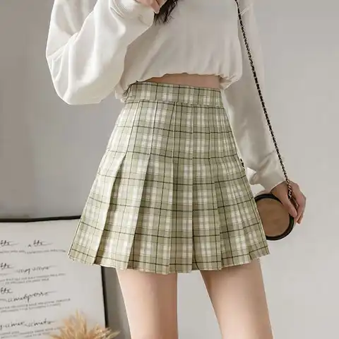 2023 Summer Plaid Skirt Short Women Mini Korean Skirt School Women A Line Checkered High Waist Skirt Female