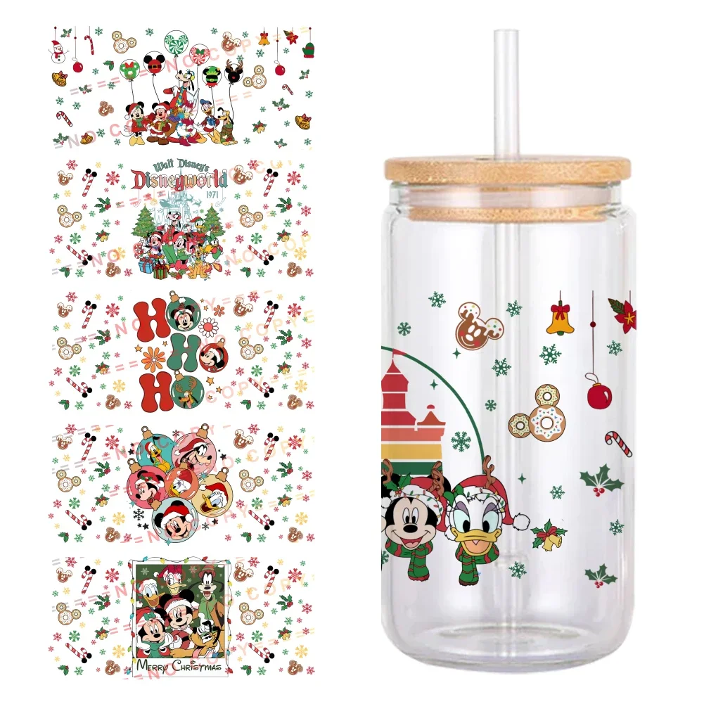 Disney мультфильм Печатный УФ DTF печатная оберточная наклейка для стакана стекло