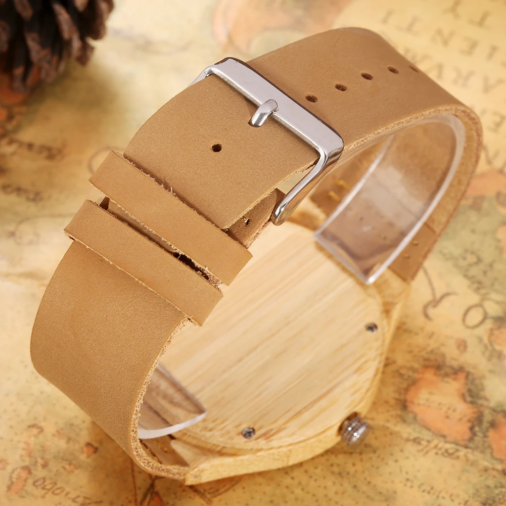 Часы наручные мужские с деревянным ремешком минималистичные Модные кварцевые