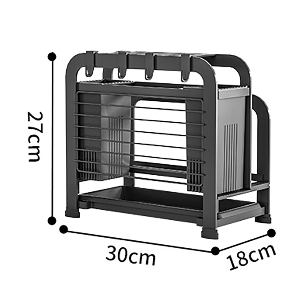 

Kitchen Carbon Steel Knife Holder With Cutting Board Rack Drying Rack Kitchen Storage Organizer Counter Display Stand
