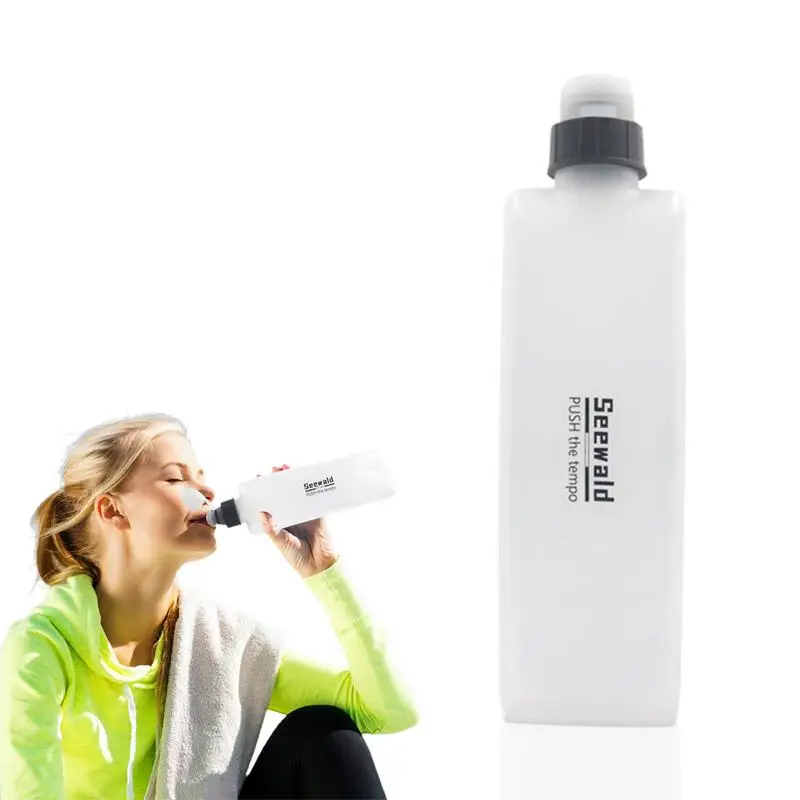 

Легкая бутылка для воды, портативная Экструзионная плоская бутылка для воды для фитнеса, спорта на открытом воздухе, изогнутая бутылка для воды, Спортивная кружка для воды для бега