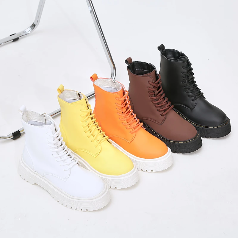 

Multicolor Women's Nude Boots Autumn Winter Women's Fashion Lace Up Women's Chelsea Zipper Boots Platform Women's Shoes