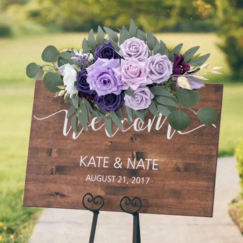 Искусственный шалфей фиолетовый цвет Фотошторы набор свадебных приветственных