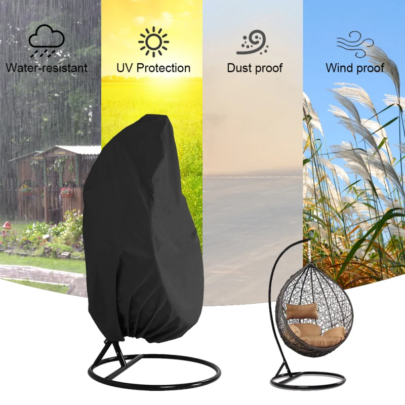

Outdoor Swing Hanging Chair Eggshell Dust Cover Polyester UV Protection Universal Cover Garden Waterproof Dust Cover