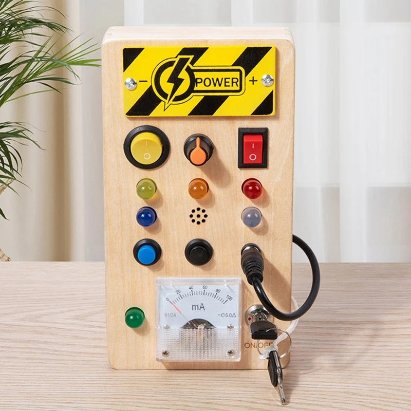 Монтессори занятая доска сенсорные игрушки деревянная со светодиодной