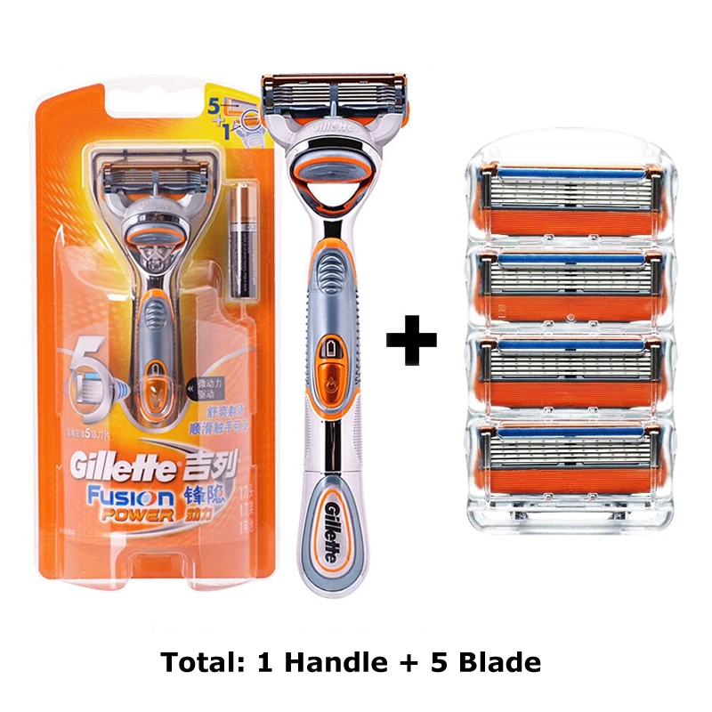 Gillette Fusion Power Razor Shaving Machine For Men Face Beard Hair Cutting Washable Razor Battery Powered 5 Layers Blade 1Pack images - 6