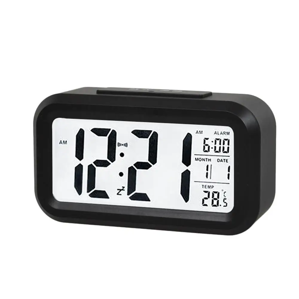 

Alarm Clock Large Lcd Display Battery Digital Kids Clock Light Sensor Nightlight Office Table Clock