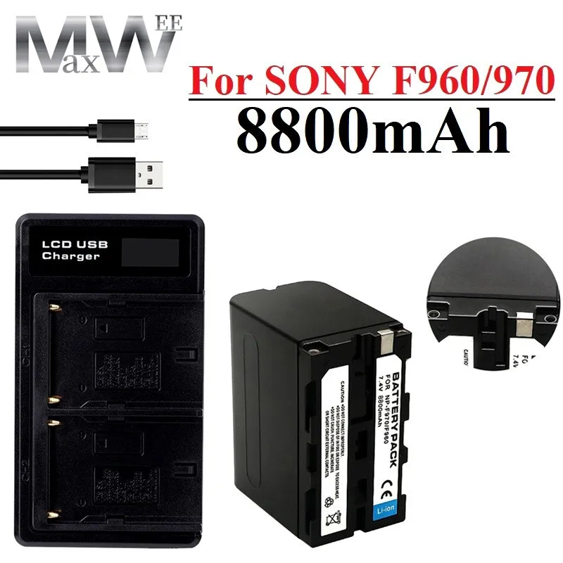 

MaxWee 8800 мА/ч Φ NPF960 NPF970 аккумулятор с USB-выходом зарядки для Sony