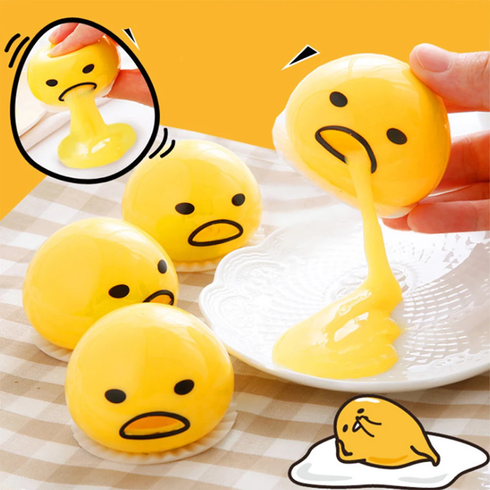 

Hot Sell Vomiting Egg Yolk Anti Stress Toys Lazy Yolk Brother Decompression Creative Prank Gifts for Kids Novelty Toys
