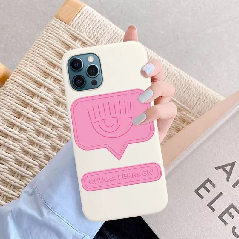 hot ferragnies eyes chiara phone case for iphone 11 12 13 mini pro xs max 8 7 6 6s plus x xr solid candy color case free global shipping