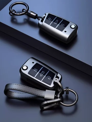 Титановый серый цвет для Volkswagen VW Polo Golf 7, Passat Tiguan MK2 Beetle Ateca Caddy T5, откидной складной чехол для ключей автомобиля, аксессуары