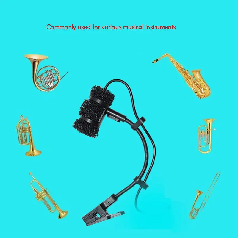 Microphone Instrument Mount Gooseneck Instrument Microphone Bracket Clip Instrument Saxaphone Microphone for Stage Performance