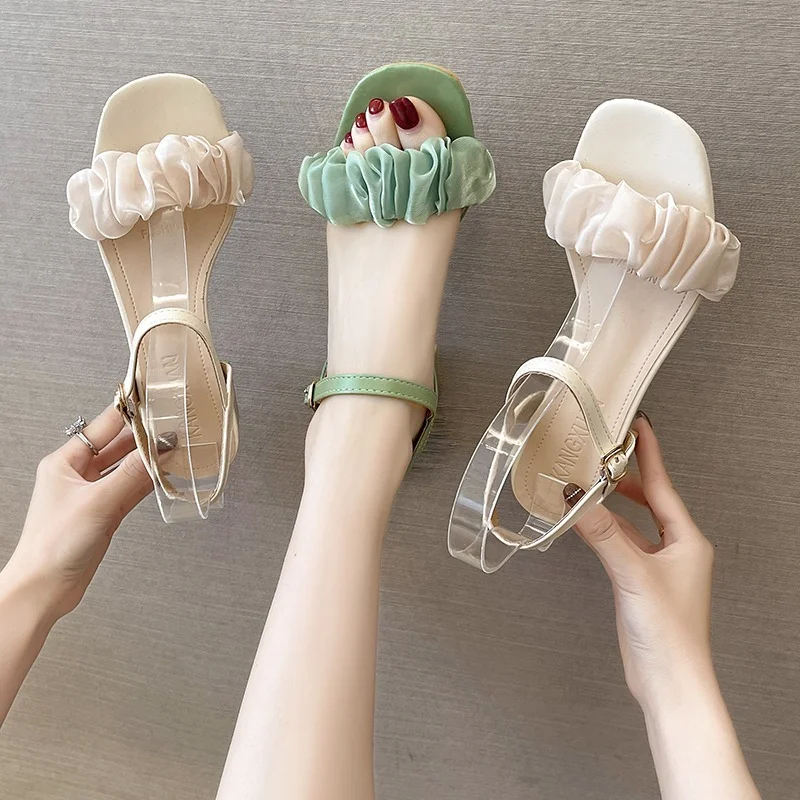 

Женские босоножки на платформе, черные сандалии больших размеров на квадратном каблуке, с ремешком и пряжкой, эспадрильи, летняя обувь, 2022