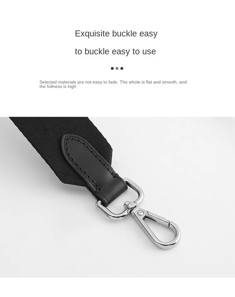 Hobo Black Five In One Bag Replacement Canvas Wide Shoulder Strap AdjustableMessenger Adjustable Bag Accessories Single Purchase