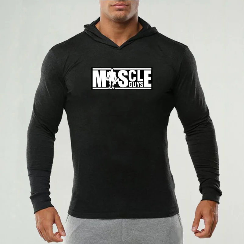 

Fashion Casual Men's Hooded Sweater Outdoor Sports Running Tee New Streetwear Fitness Full Sleeve