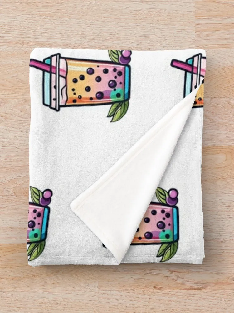 Наклейка Kawaii Boba Bubble Tea-Минимальный розовый дизайн Fizzy Drink декоративное одеяло