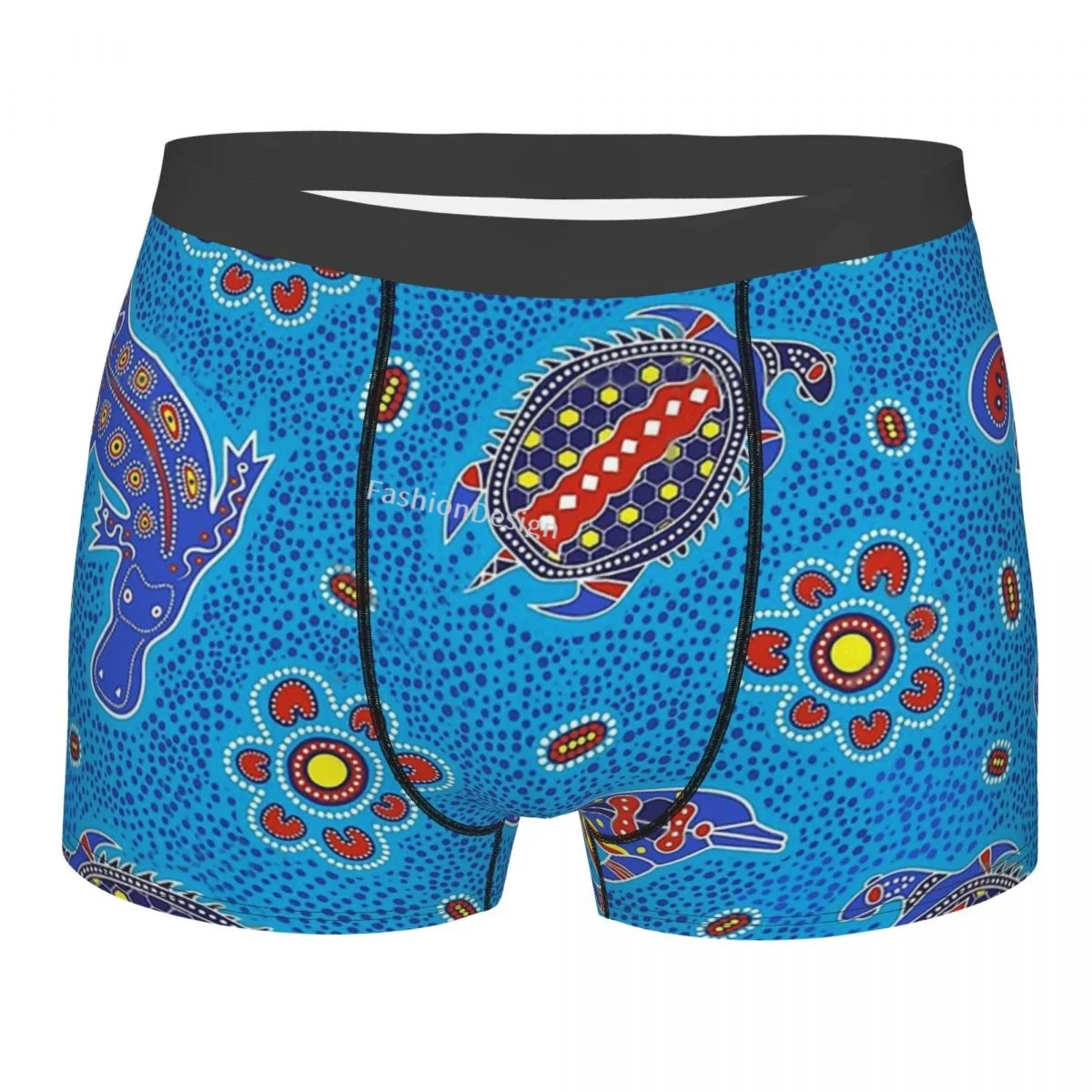 

Australian Aboriginal Art Dot Sea Animals Underpants Cotton Panties Man Underwear Ventilate Shorts Boxer Briefs