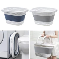 plastic collapsible laundry basket foldable bucket dirty clothes wash bin container with handles box storage bucket organizer