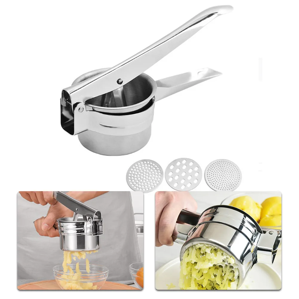 

Stainless Steel Press Crusher -Potato Ricer Fruit Vegetable Manual Squeeze Tools -Juicer Garlic Press Kichen Accessories Tool