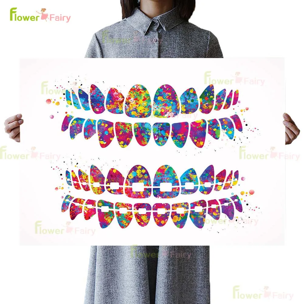 

Ортодонтические плакаты с зубами, настенная Картина на холсте с зубами для стоматологической клиники, домашний декор, настенные картины для гостиной без рамки