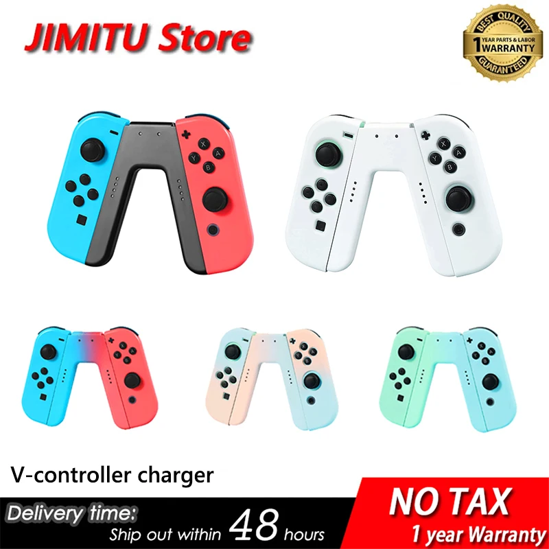 Game Controller Left & Right Charging Dock Grip V-Shaped Gamepad Charger Stand For Nintendo Switch/Switch OLED Joy-con Handle