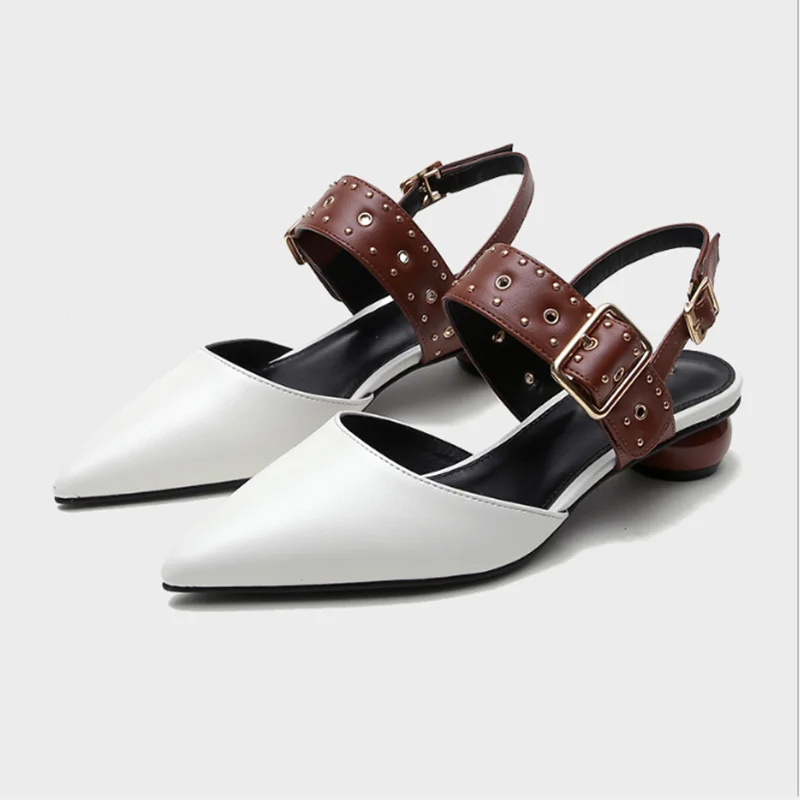 

Slingback Sandals Women Strap Belt Shoes Punk Rivets Sandalias Femme Square High Heels Women Platform Wedges Sandales Beach Shoe