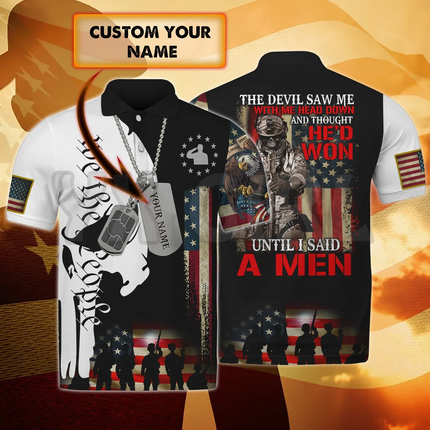 2022 летние рубашки для женщин и мужчин Американский Ветеран индивидуальное имя 3D