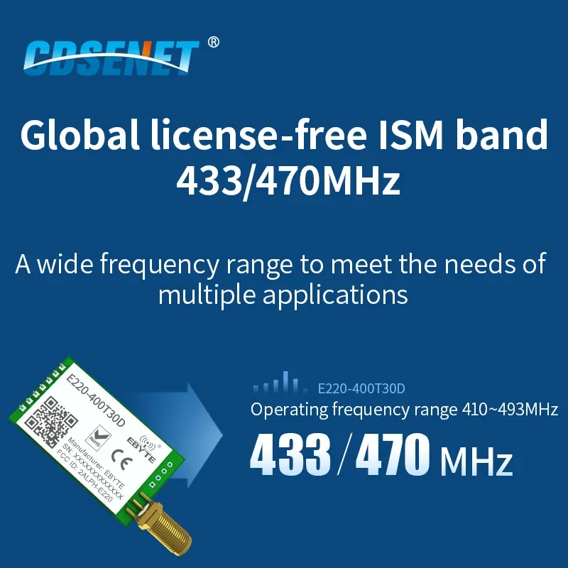 Беспроводной модуль LLCC68 433 МГц LoRa 30 дБм 10 км