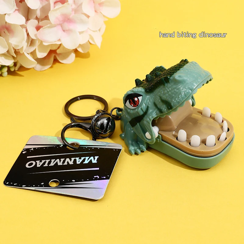 Креативная нажимная кусающая рука для зубов динозавр тираннозавр брелок