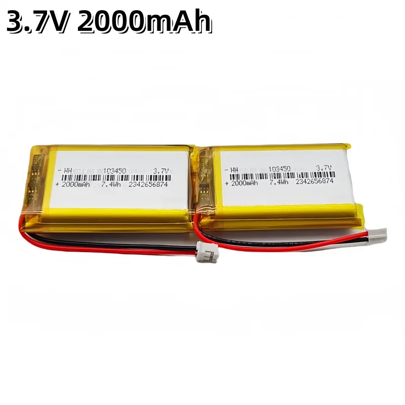 Литиевая lpega аккумуляторная батарея 103450 3 7 в 2000 мАч jst PH 2 0 мм 2-контактный разъем