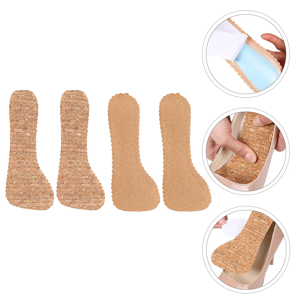 

2 Pairs Cork Insoles High Heels Insoles Absorption Insoles Non Insole
