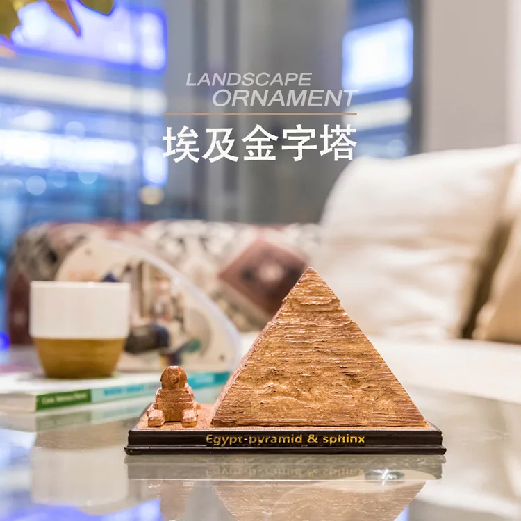 

1Pc Resin Crafts World Famous Building Egyptian Pyramid Living Room Ornaments