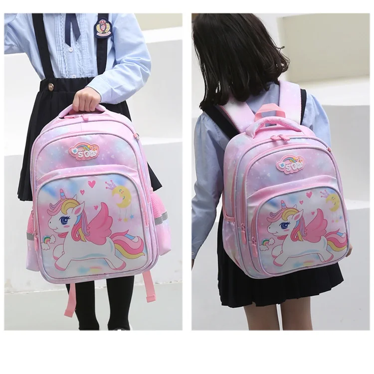 Primary Girls Princess Sweet Pink Unicorn Large Capacity Backpacks New Children Students Cartoon Schoolbags In Kindergarten Hot