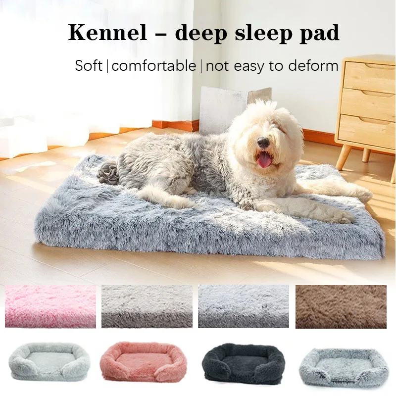 

Washable Plush Dog Mattress Cat SofaBed Large Kennel Round Mattress Full Size Cat Collar Soft Fluffy Cat Dog House Pet Den