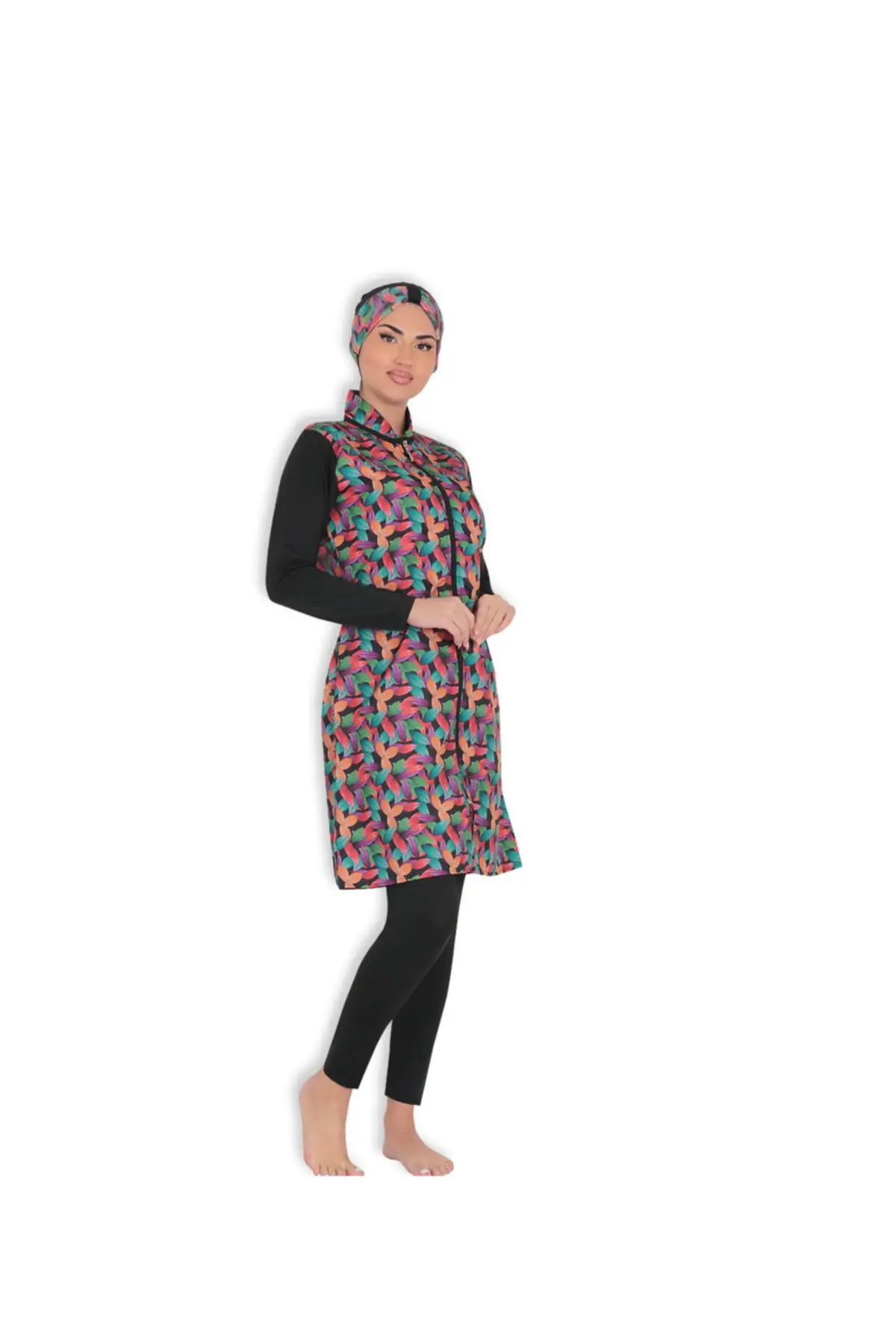 

Для женщин красочный узор купальный костюм с хиджабом