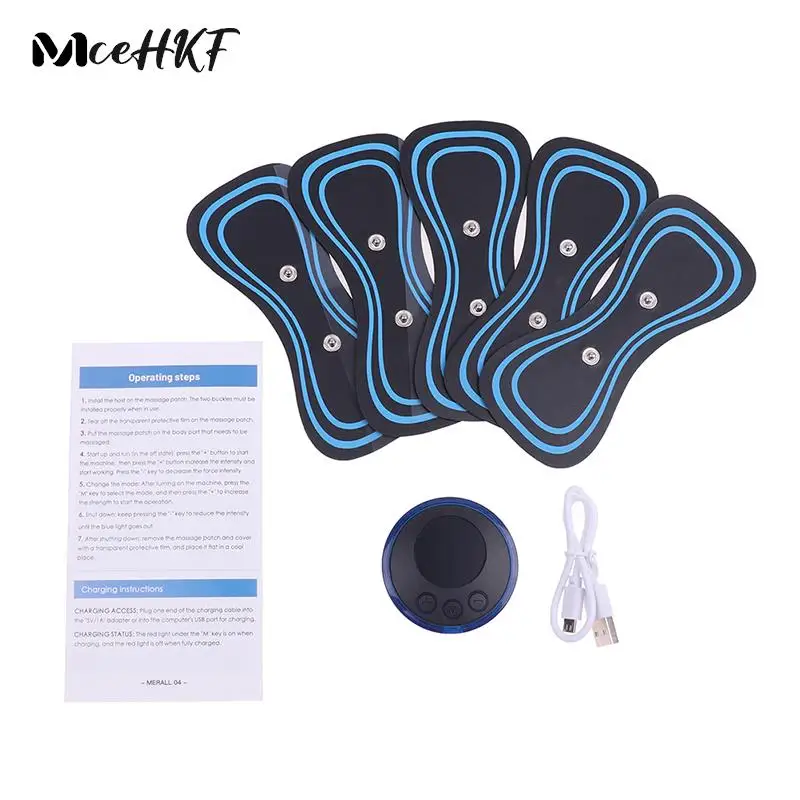 

1set Electric Pulse Neck Massager EMS Cervical Massage Patch Lcd Display Neck Back Muscle Stimulator Tens Relief Pain