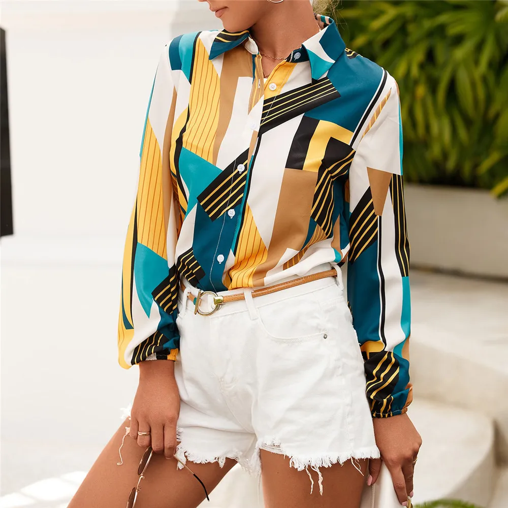 

Fashion Blouse Long Sleeve Printed Shirts Elegant Commuter Western Style Spring Summer 2022 New Ladies Top