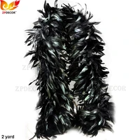 zpdecor black and natural color coque feather boas 15 20 cm length 2 yard use fashion show design