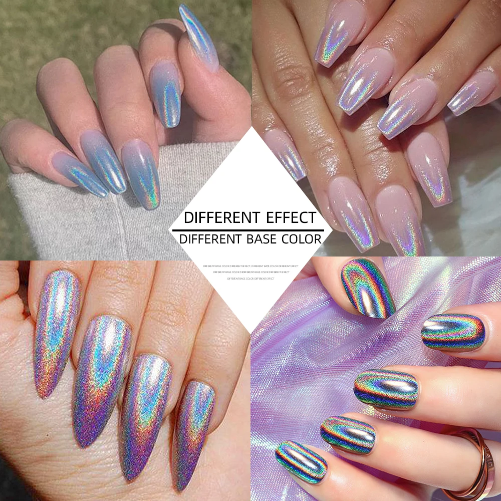 1 баночка лазерный хромированный порошок для ногтей голографический зеркальный